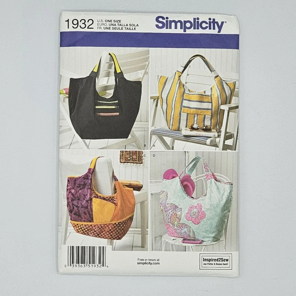 Simplicity 1932 bags with‎ magnetic closure pattern New uncut from 2012